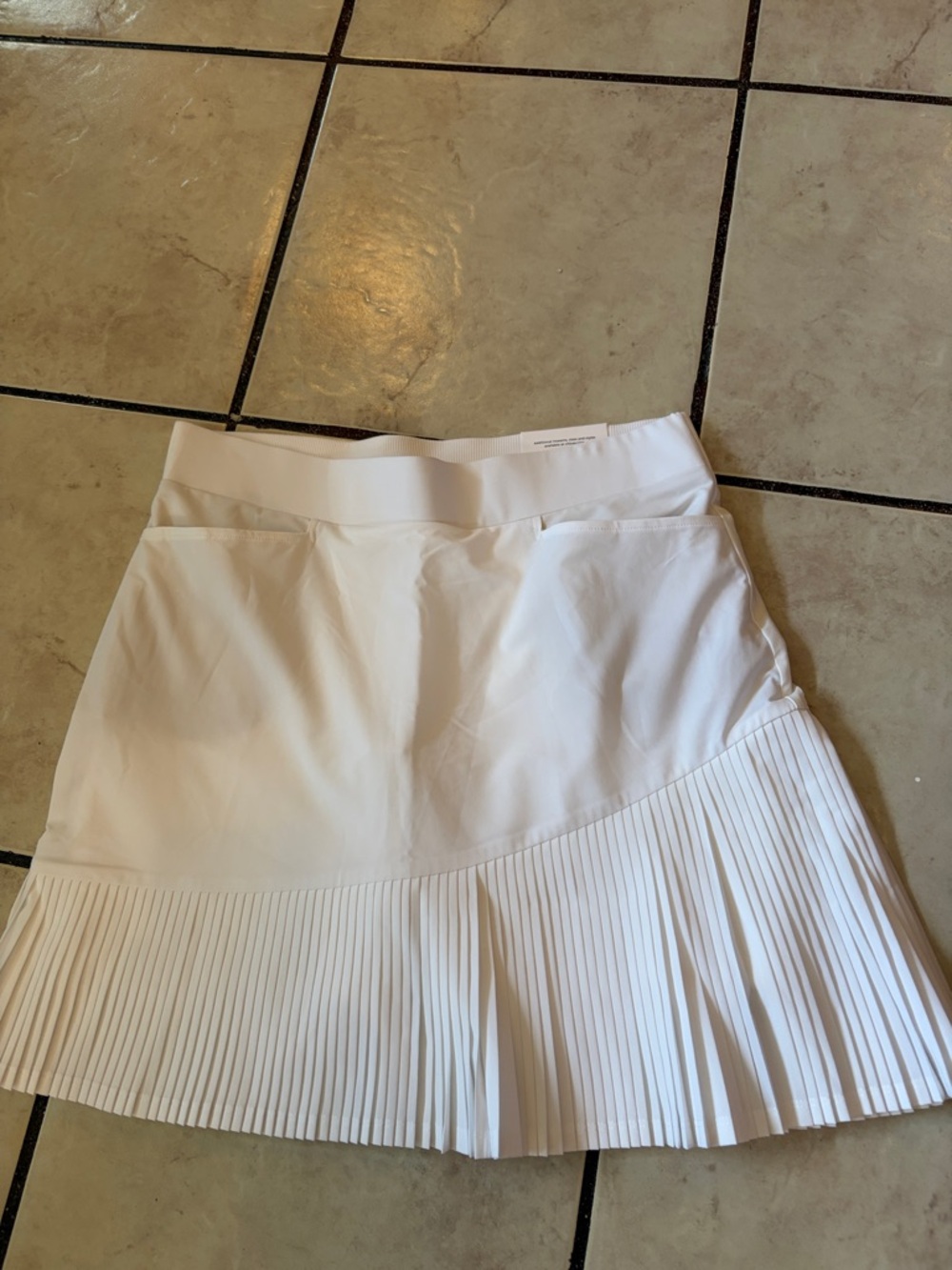 Chico's White Pleated-Hem Circle Skirt
